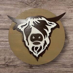 Handmade Laser Cut Highland Cow Home Decor